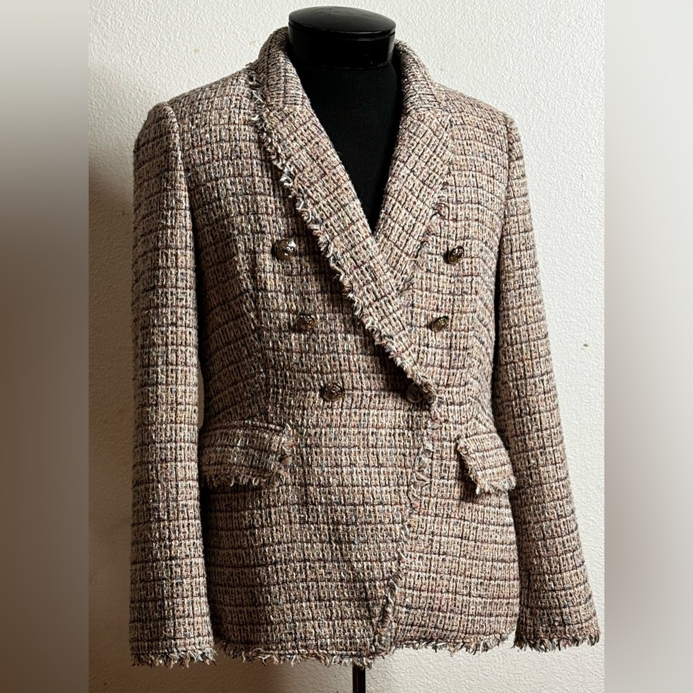 WHITE HOUSE BLACK MARKET Pink, Black, White, Blue & Gold Shimmer Studio Blazer